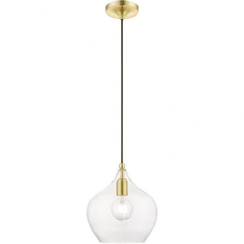 Livex Lighting Aldrich 1 - Light Pendant in  Satin Brass/Polished Brass