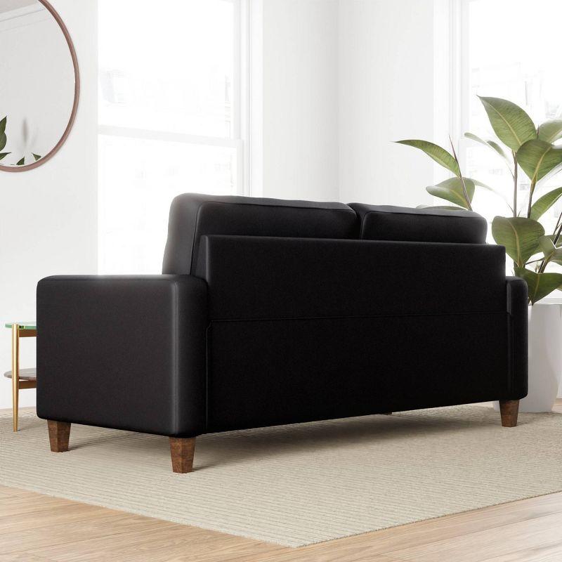 76” Brynn Upholstered Square Arm Sofa with Buttonless Tufting - Brookside Home