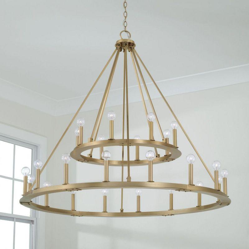 Pearson 24 - Light Dimmable Wagon Wheel Chandelier