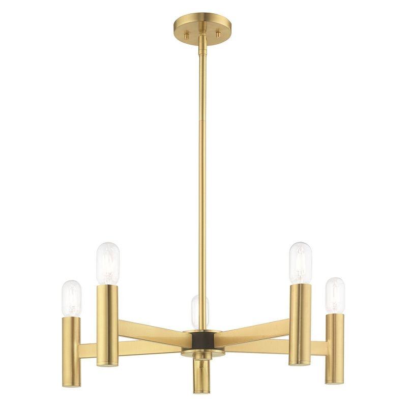 Livex Lighting Copenhagen 5 - Light Chandelier in  Satin Brass
