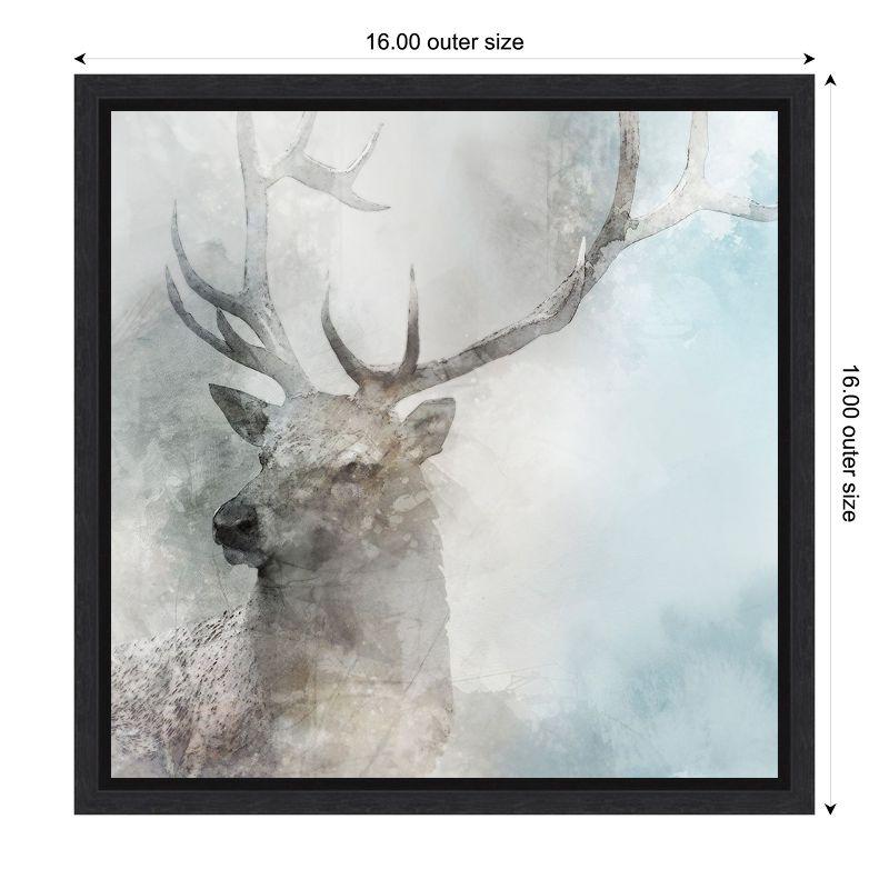 Amanti Art Stag Gaze II by Ken Roko Canvas Wall Art Print Framed 16 x 16-in.