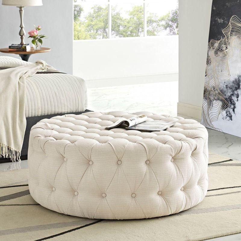 Modway Copper Grove Harrison Blue Amour Fabric Ottoman