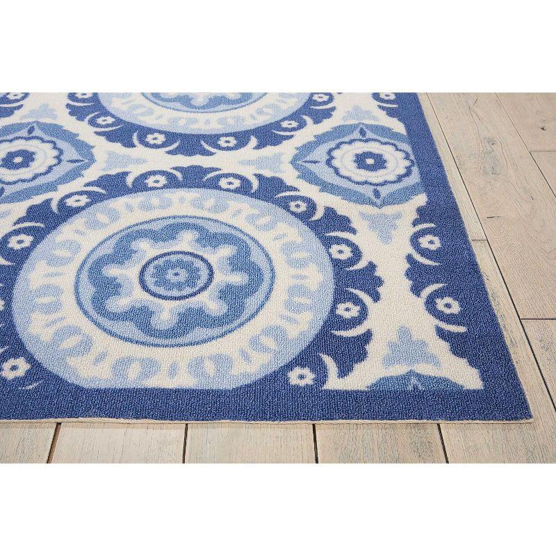 Elysian Navy Medallion Tufted 5'3" x 7'5" Synthetic Area Rug