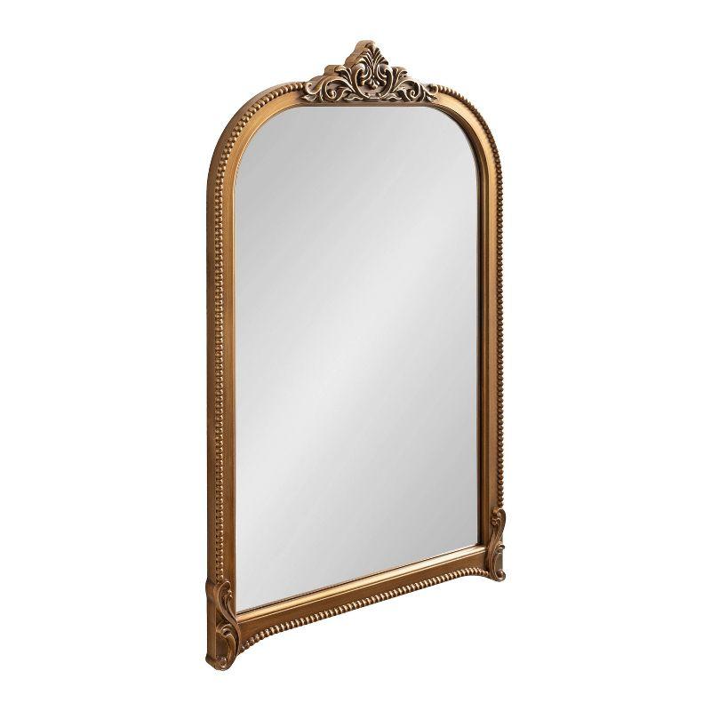 Kate & Laurel All Things Decor 24"x38" Hubanks Arched Wall Mirror Gold