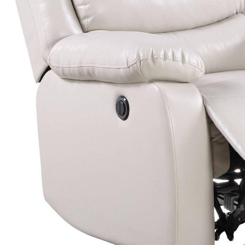 39" Eilbra PU Accent Chair Beige - Acme Furniture: Smooth Faux Leather, Pocket Coil Seating