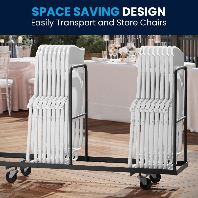 Flash Furniture 2 Pack HERCULES Series 500 lb. Capacity Heavy Duty White Plastic Folding Chair with Built-in Ganging Brackets