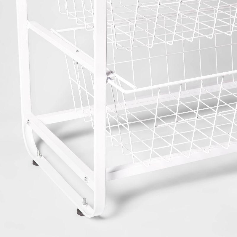 4 Drawer Metal Storage Organizer White - Brightroom™: Steel Utility Storage, Fixed Shelves, Universal Wire Drawers
