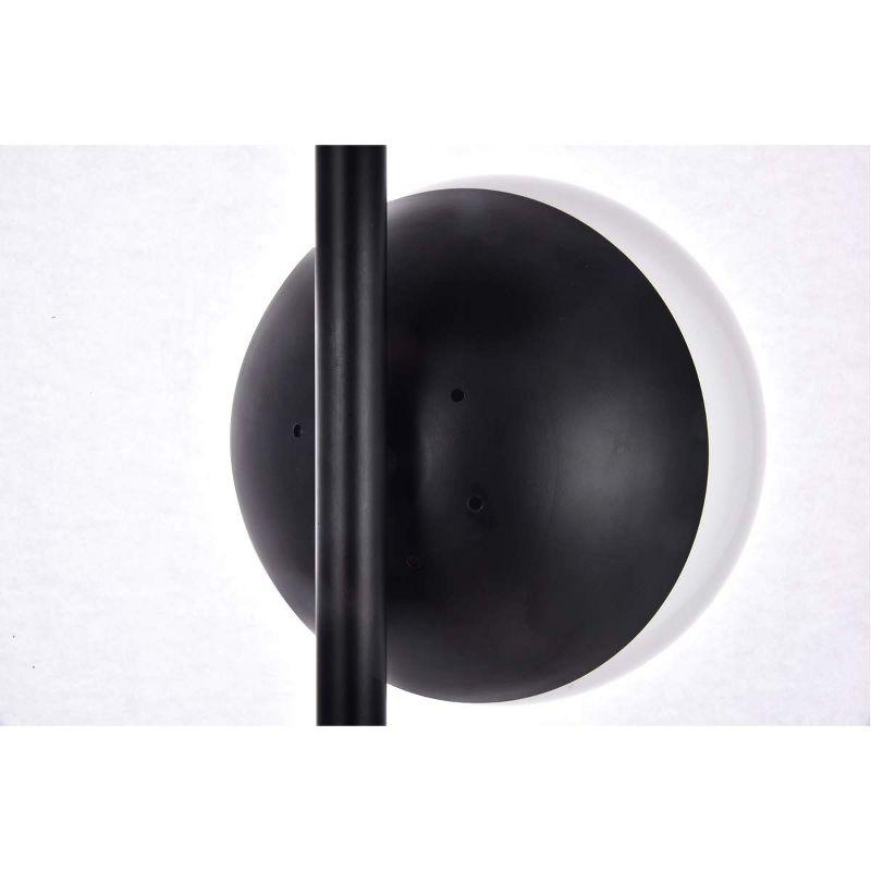 Eclipse Black and Frosted White 3-Light Floor Lamp