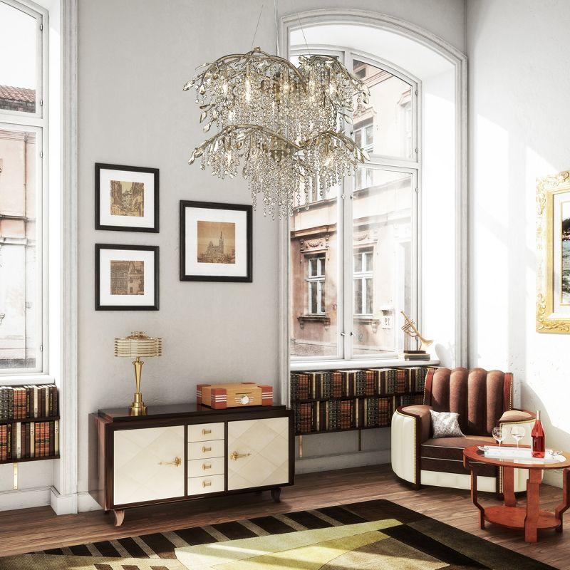 Golden Lighting Autumn Twilight 18-Light Chandelier in Black Iron