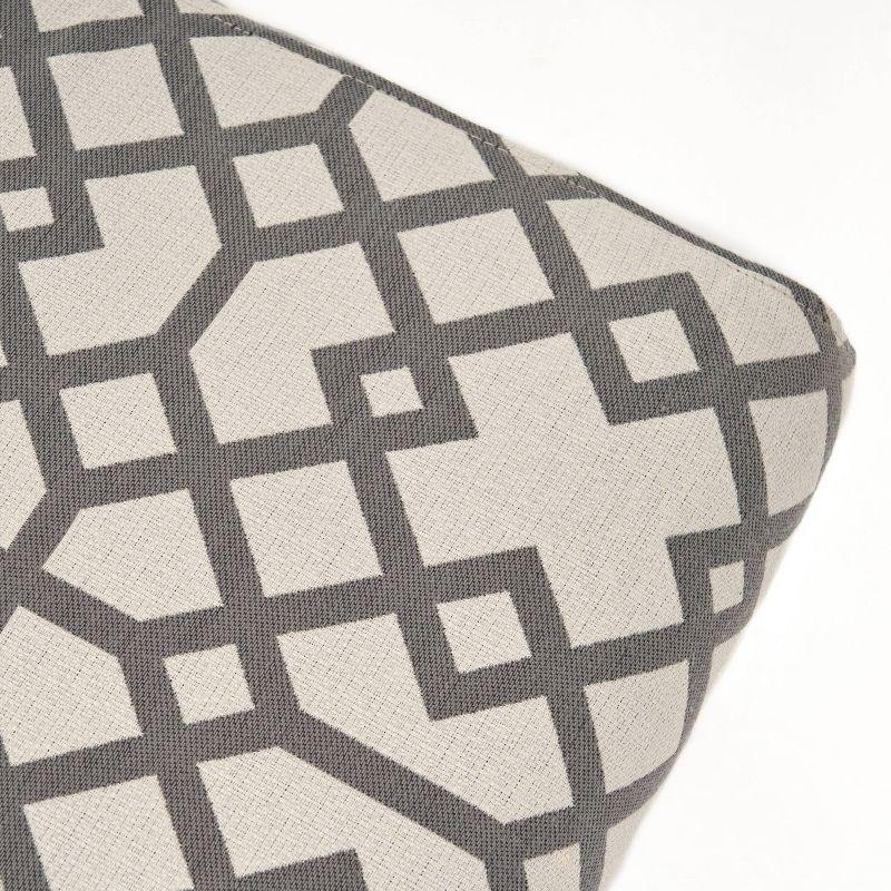 Kassi Accent Chair Gray Geometric Patterned - Christopher Knight Home: Polyester Upholstery, Rubberwood Frame