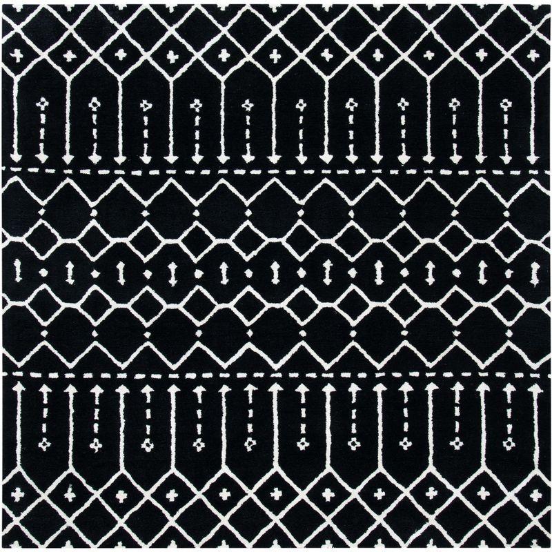 Himalaya HIM903 Handmade Area Rug - 6'x6' - Black/Ivory - Safavieh
