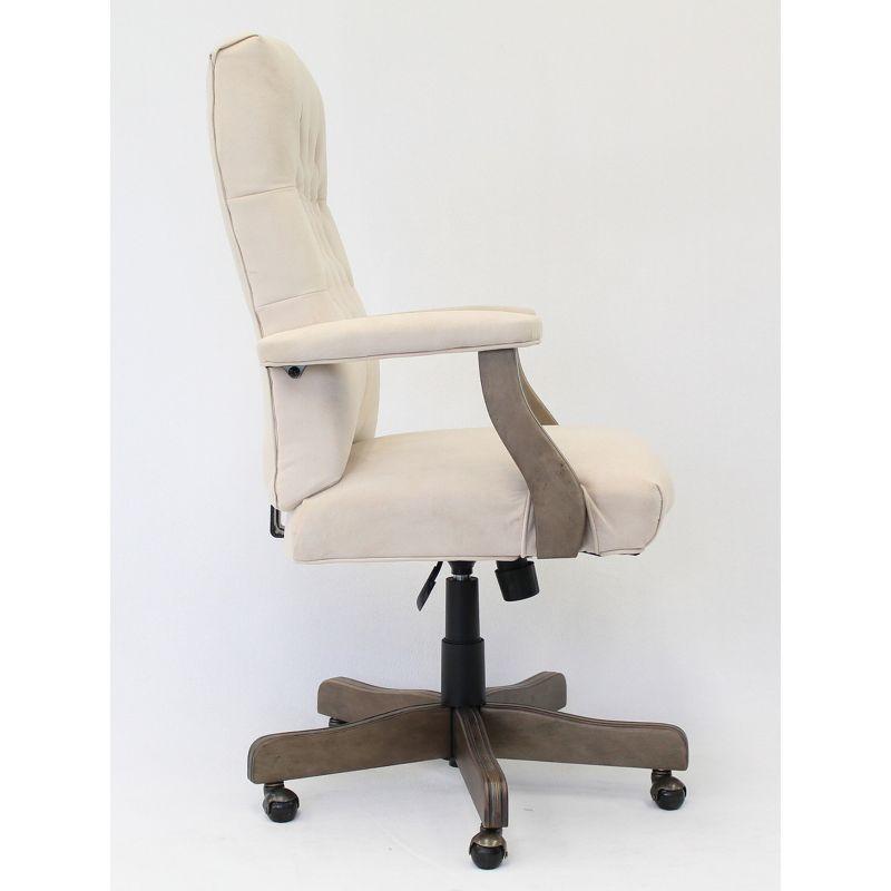 Traditional Executive Chair Beige: Swivel, Adjustable, Tufted - Boss Office Products