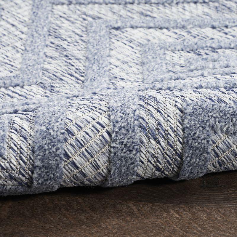 Denim Blue Diamond Flat Woven Synthetic 7' x 10' Rug