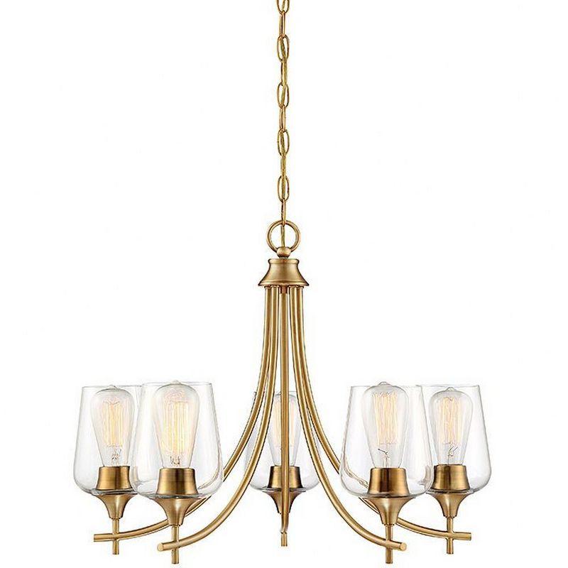 Savoy House Octave 5 - Light Chandelier in  Warm Brass