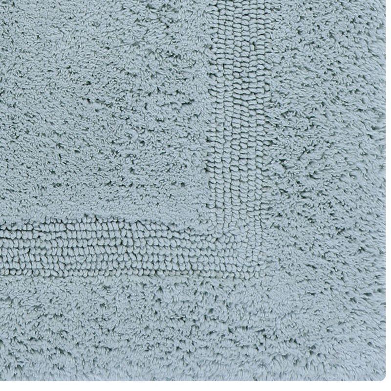 Better Trends Lux 100% Cotton Tufted Solid Reversible Bath Rug 24" x 40" Rectangle - Blue