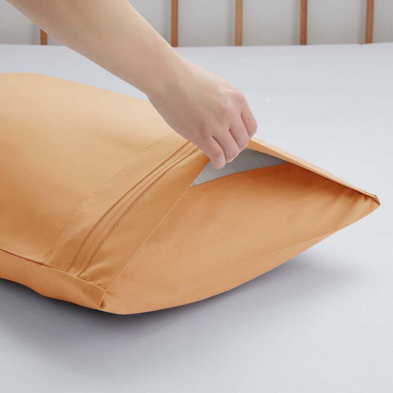Nestl Luxury Soft Microfiber Standard/Queen Size Pillowcases, Set of 2, Apricot Orange