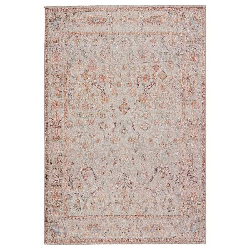 5'x7'6" Avin Oriental Area Rug Blush/Cream - Jaipur Living: Traditional Floral Medium Pile for Living Room