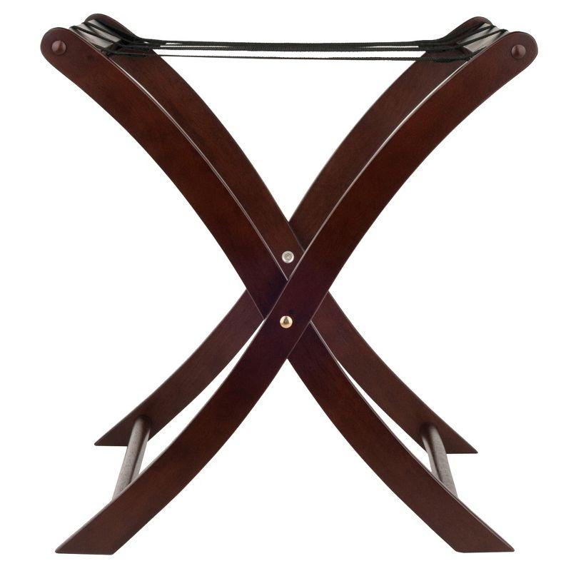 Scarlett Luggage Rack Cappuccino - Winsome: Solid Wood, Foldable, No Assembly, Mid-Century Modern Style