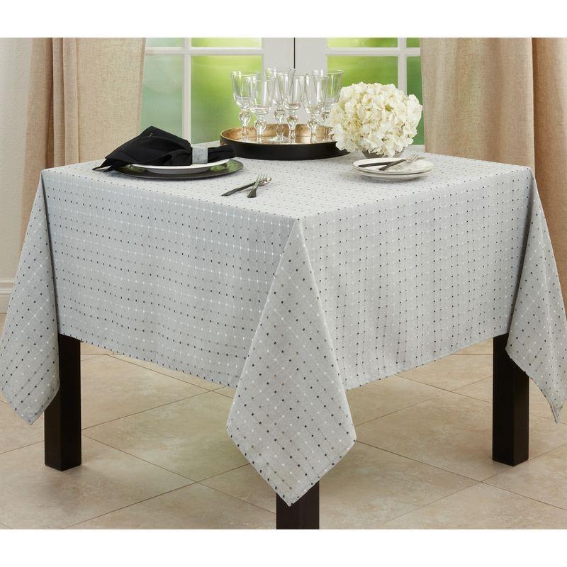 Saro Lifestyle Solid Color Tablecloth With Stitched Line Design