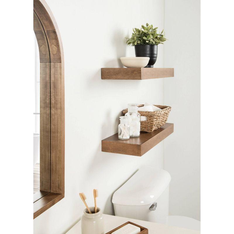 Kate & Laurel All Things Decor 2pc 24" Havlock Wood Shelf Set Rustic Brown: No Assembly, Open Design