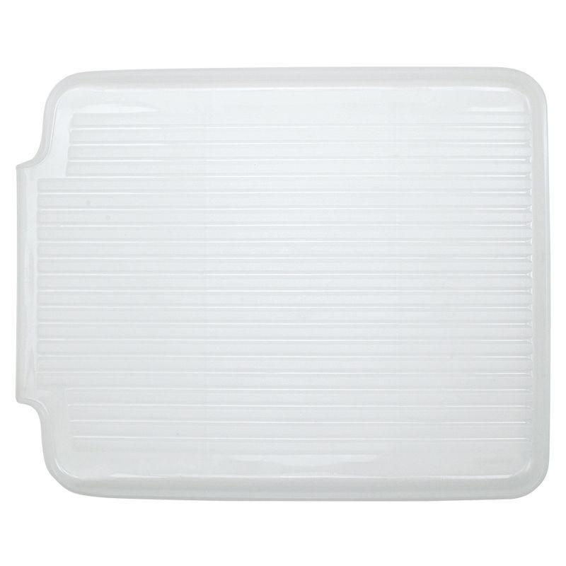 White Foldable Plastic Dish Drain Board, 15.5 inches