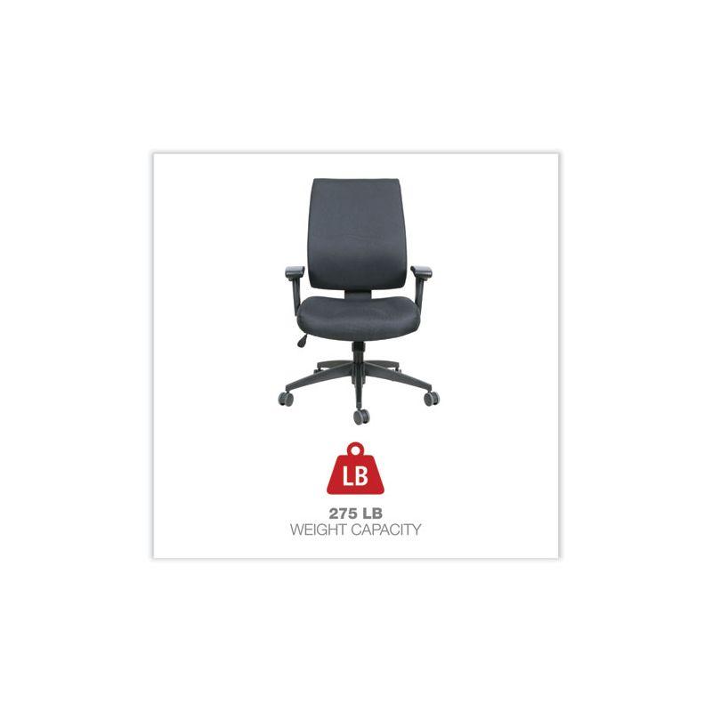 Alera Alera Wrigley Series High Performance Mid-Back Synchro-Tilt Task Chair, Supports 275 lb, 17.91" to 21.88" Seat Height, Black