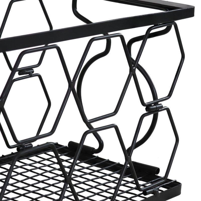 Sunnydaze Indoor Metal Collapsible Tabletop Wine Rack for the Kitchen or Bar - Black