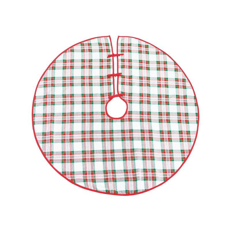 Carter Red and Green Plaid Christmas Tree Skirt