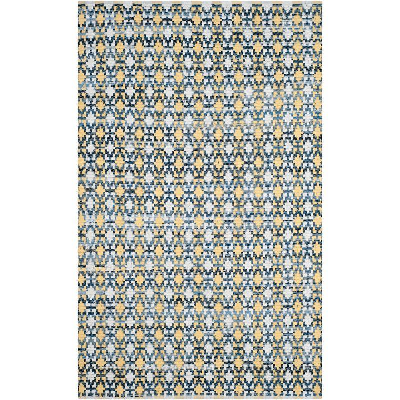 Gold Stripe Hand Woven Cotton Area Rug 59"x96"