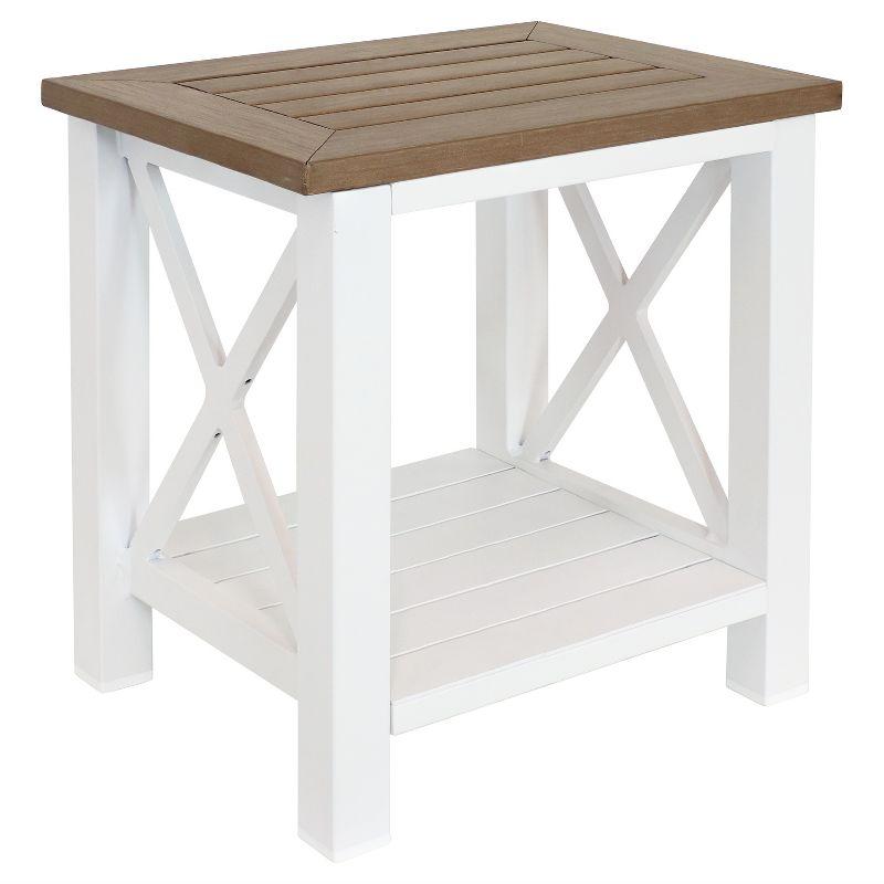 Rustic Charm 18" Metal and Polystyrene Multipurpose Side Table