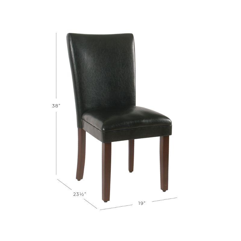 Black Faux Leather Upholstered Parsons Side Chair with Wood Legs