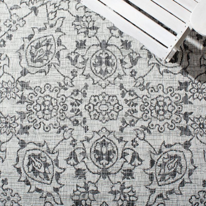 Courtyard CY8968 Power Loomed Indoor/Outdoor Area Rug - Grey/Black - 6'7"x6'7" - Safavieh.