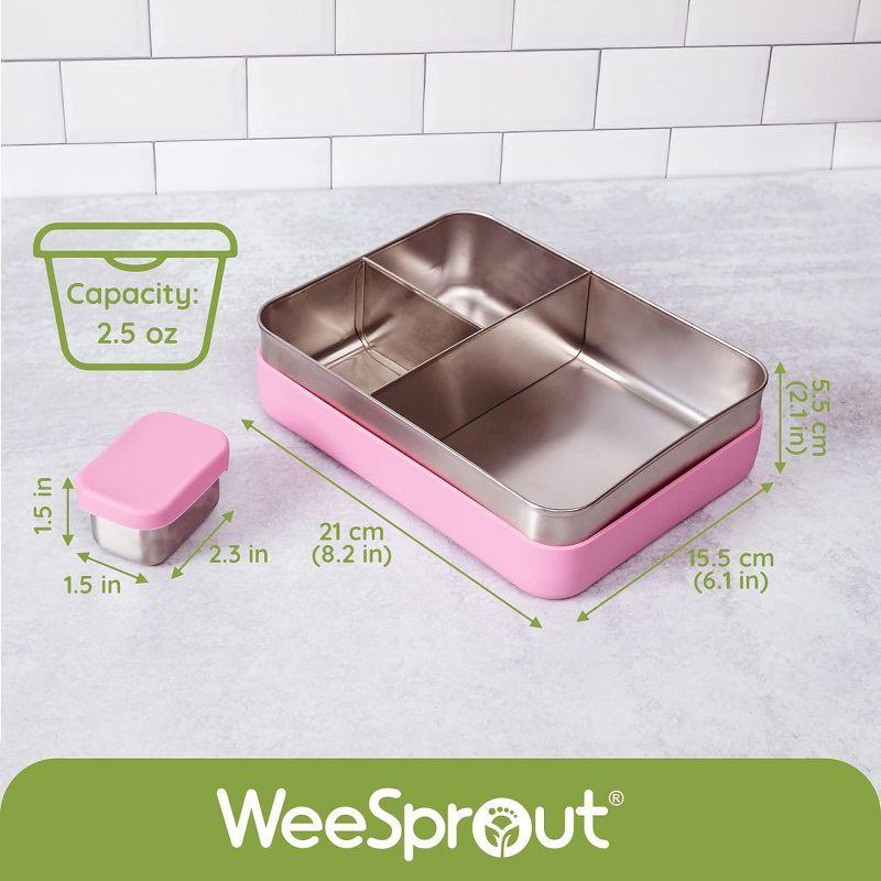 WeeSprout 18/8 Stainless Steel Bento Box - 3 Compartment Lunch Box, for Kids & Adults