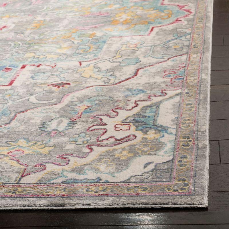 Mystique MYS921 Power Loomed Area Rug Grey / Light Blue 6'-7" X 6'-7" Square - Safavieh.