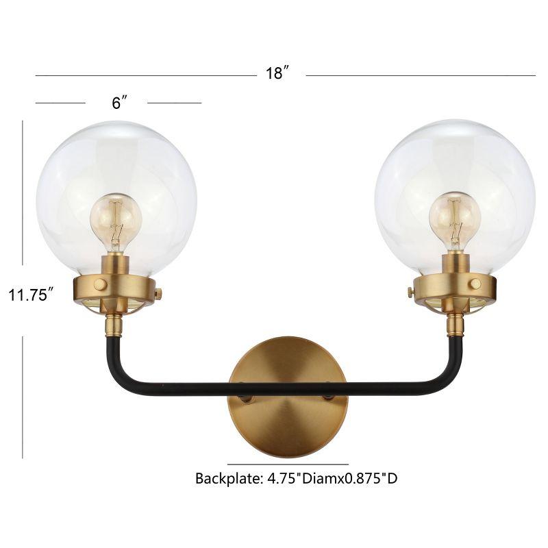 Caleb Transitional 18" Black and Brass LED Wall Sconce