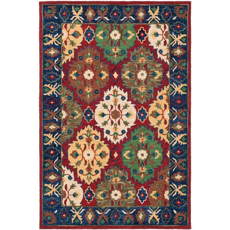 Heritage HG354 Hand Tufted Area Rug - Red/Blue - 3'x5' - Safavieh.