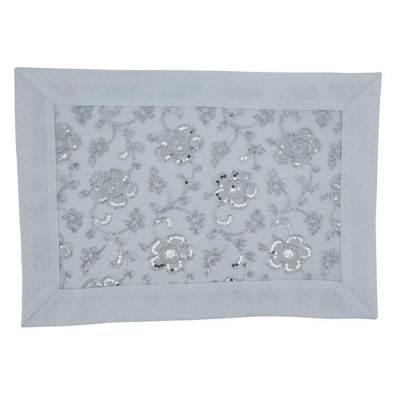 Saro Éloise Collection Polyester Embroidered Rectangle Placemat (Set of 4)