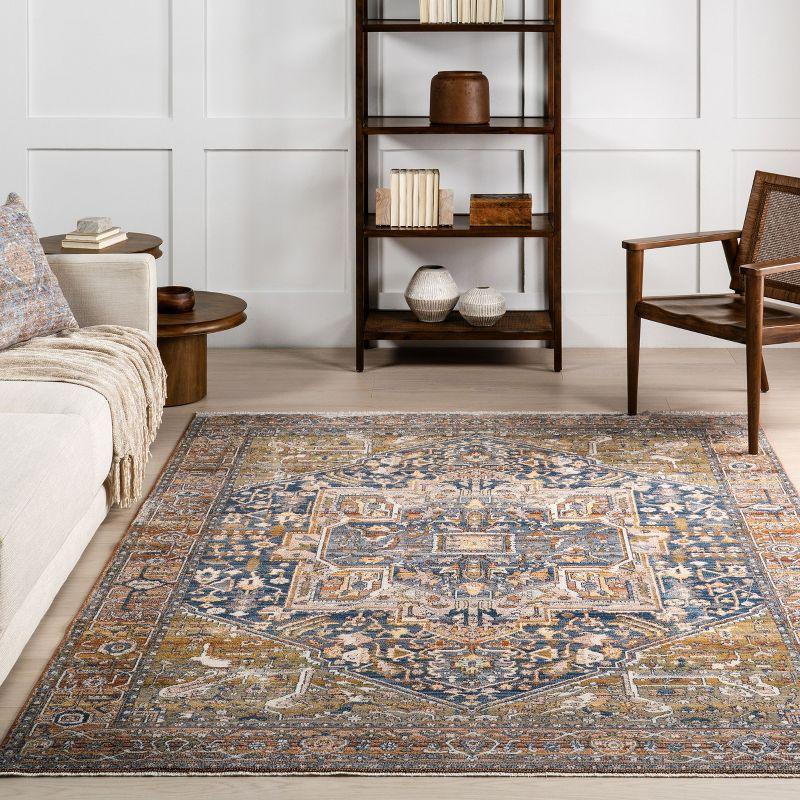 Harriet 5' Square Rust Medallion Reversible Area Rug