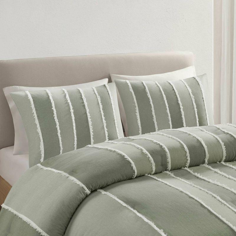 Shay 3 Piece Striped Cotton Comforter Set