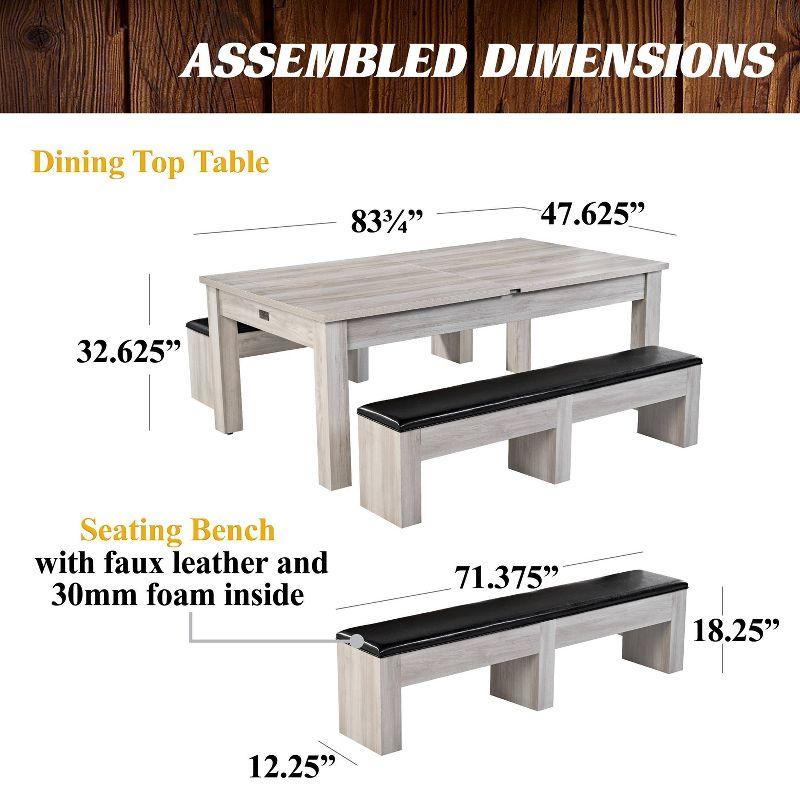 Monteray 7' Gray Wood 3-in-1 Pool, Ping Pong, Dining Table