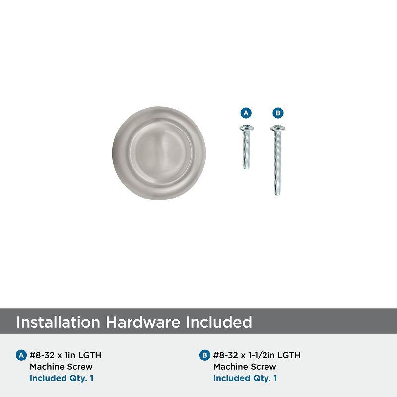 Amerock Kane 1-5/8 inch (41mm) Diameter Satin Nickel Cabinet Knob