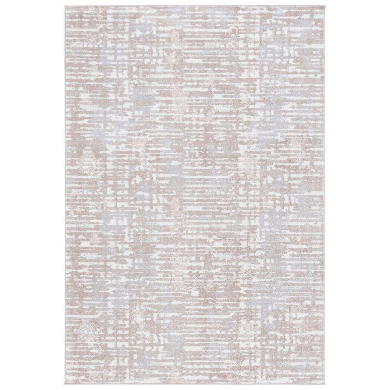 Ivory and Beige Synthetic Flat Woven 4' x 6' Area Rug