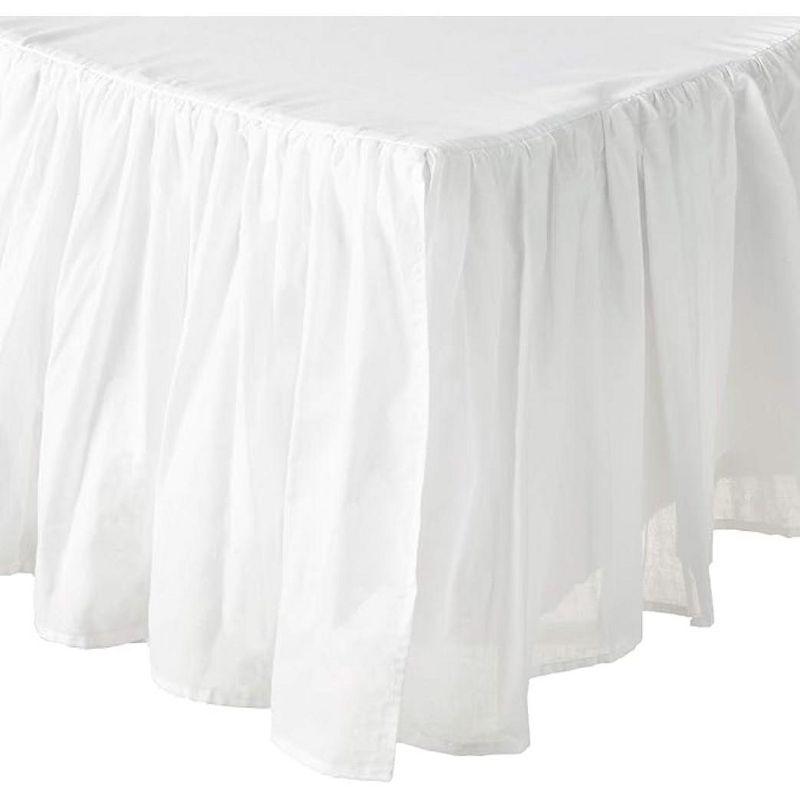Greenland Home Fashions 1107FBSF Cotton Voile White Twin Bed Skirt 15"