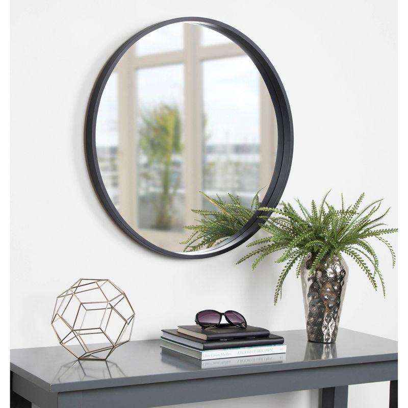 Travis Round Wood Accent Wall Mirror - Kate and Laurel All Things Decor