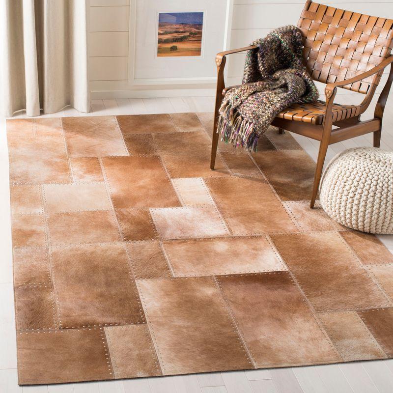 Studio Flatweave Leather Geometric Rug