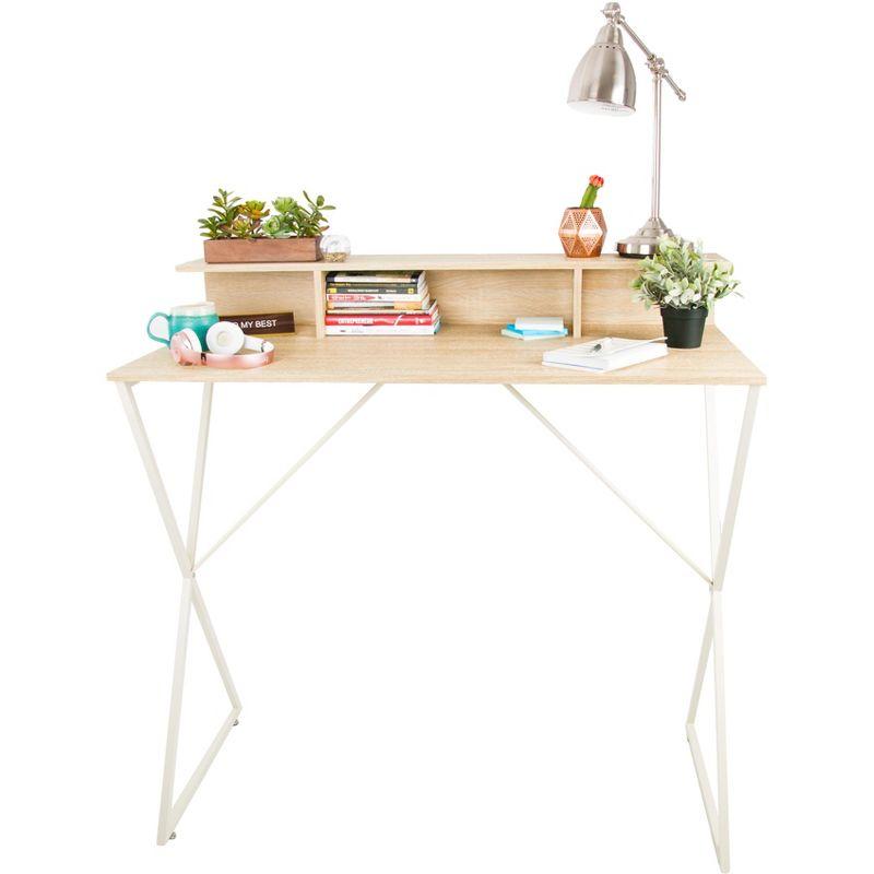 Stand Steady Solid Wood Top Metal Base Standing Desk