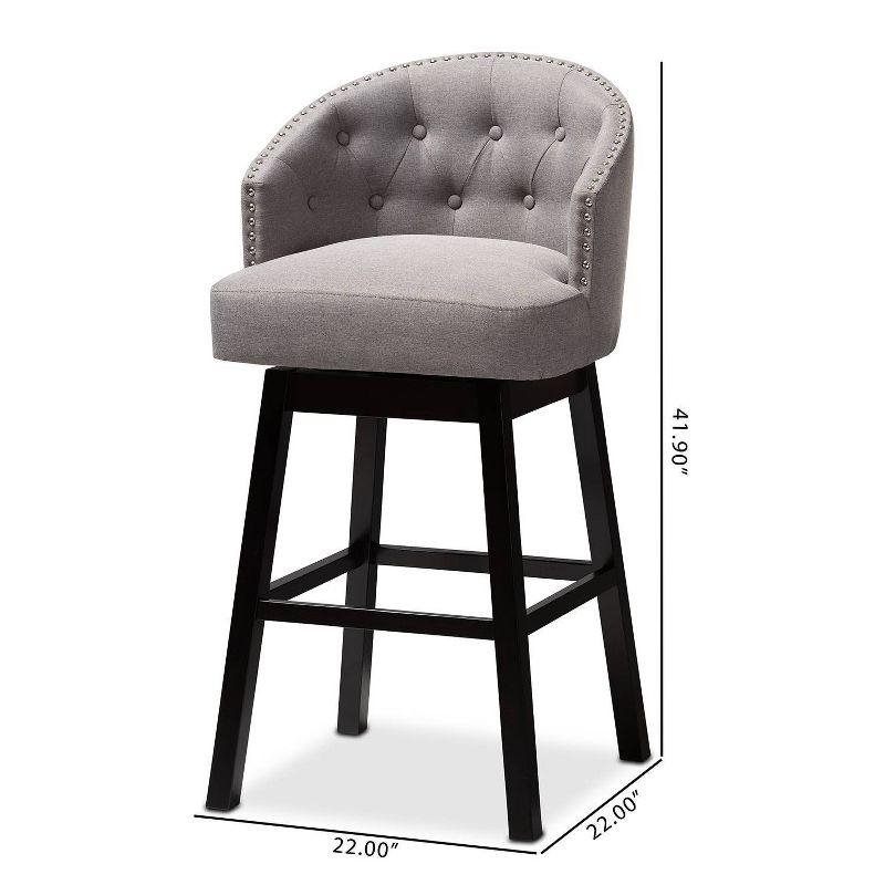 Set of 2 Theron Swivel Barstools Gray - Baxton Studio