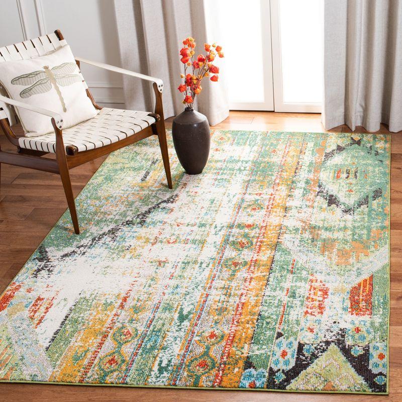 Madison MAD422 Power Loomed Indoor Area Rug - Green/Orange - 5'3"x7'6" - Safavieh