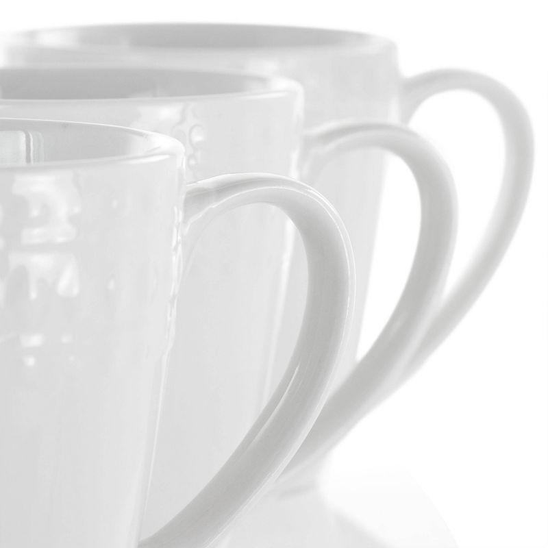 8oz 6pk Porcelain Cara Cup Set White - Elama: Coffee & Tea Cups, Microwave & Dishwasher Safe, Service for 6