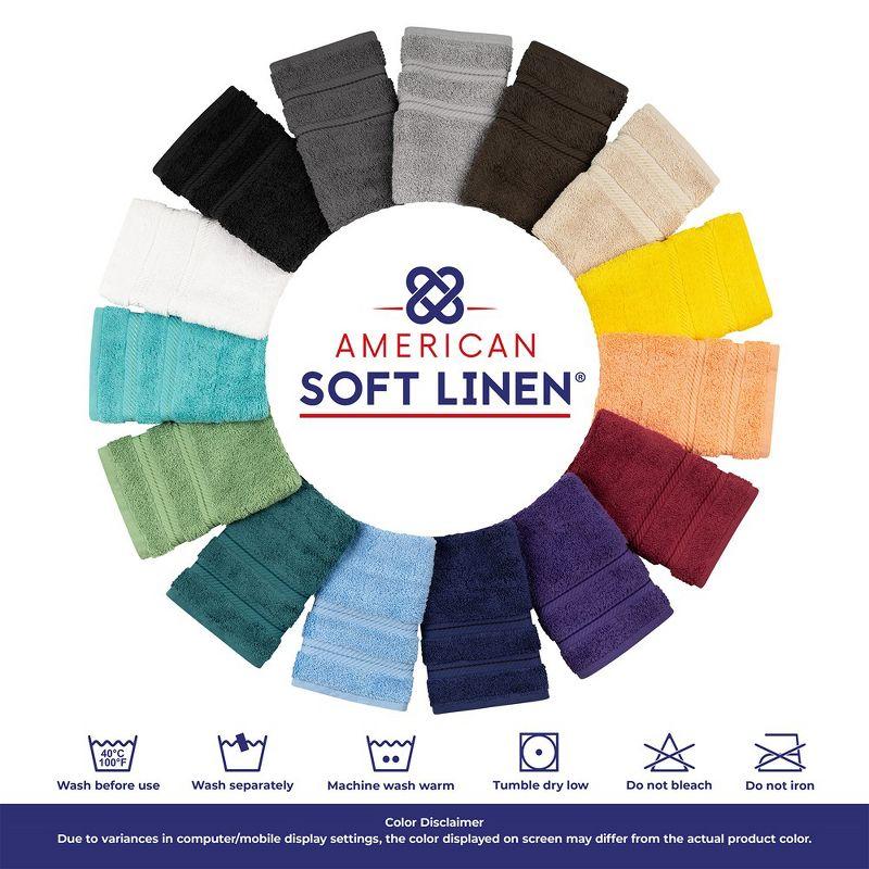 American Soft Linen 6 Piece Towel Set, 100% Cotton Bath Towels for Bathroom, Navy Blue